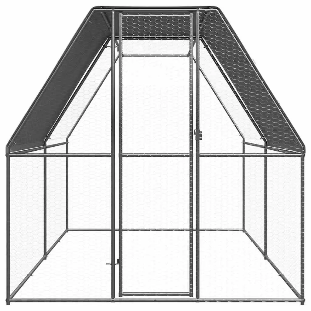 Outdoor Chicken Cage for Backyard 2x4x2 m Galvanised Steel Coop Run Hen House Aviary
