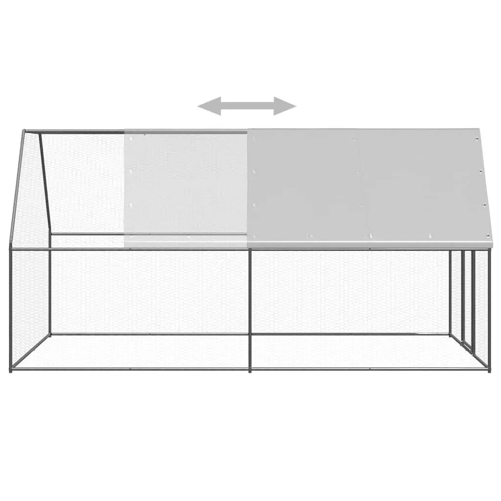 Outdoor Chicken Cage for Backyard 2x4x2 m Galvanised Steel Coop Run Hen House Aviary