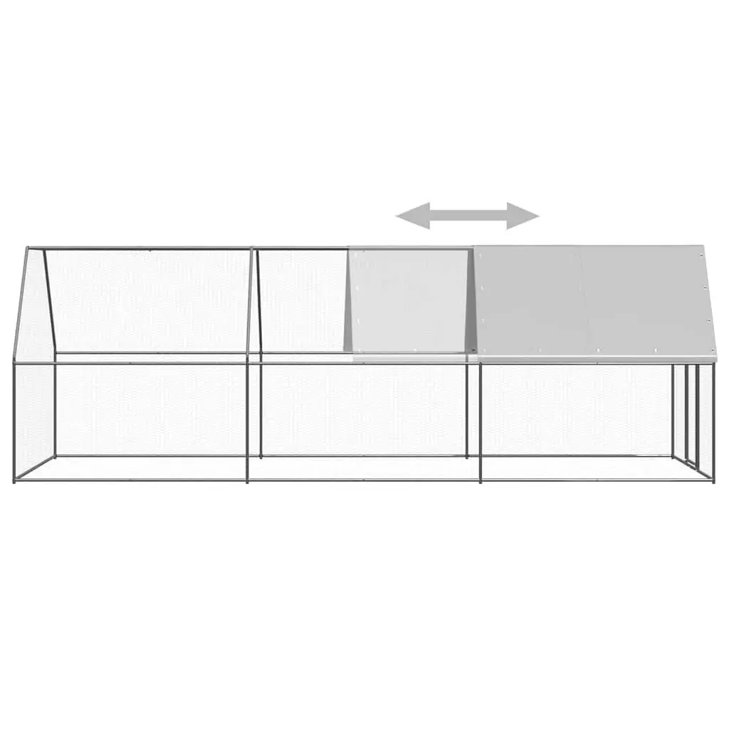 Outdoor Chicken Cage for Backyard Use 2x6x2m Galvanised Steel Enclosure