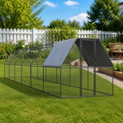 Outdoor Chicken Cage Dimensions 2x12x2m, Galvanised Steel Frame
