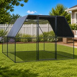 Outdoor Chicken Cage Galvanised Steel Large Animal Aviary Enclosure Run Spacious