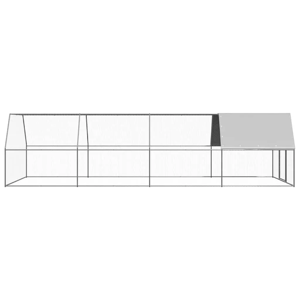 Outdoor Chicken Cage Run Galvanised Steel Enclosure for Small Animals 3 x 8 x 2 m