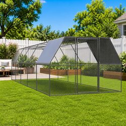 Galvanised Steel Chicken Cage: 3x10x2m Dimensions