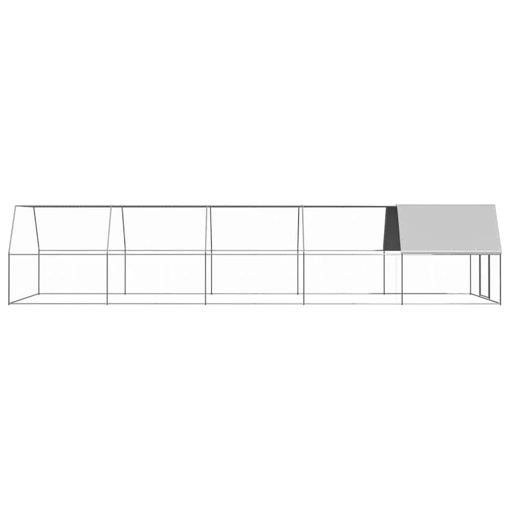 Outdoor Chicken Cage 3x10x2m Galvanised Steel Aviary Run Enclosure Small Animals