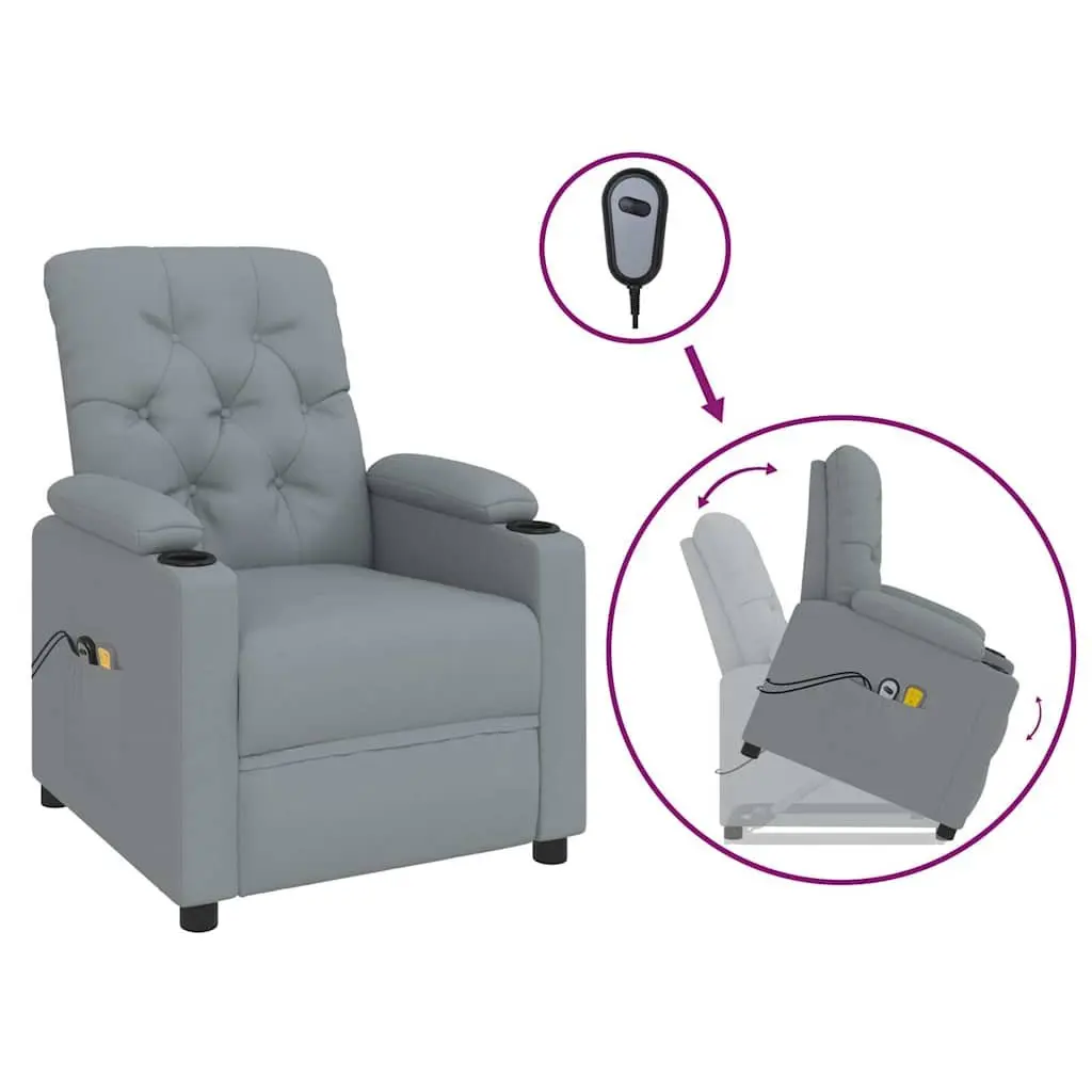 Electric Massage Chair for Health and Beauty Grey Fabric Size
