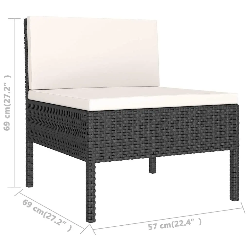 6-Piece Black Patio Lounge Set