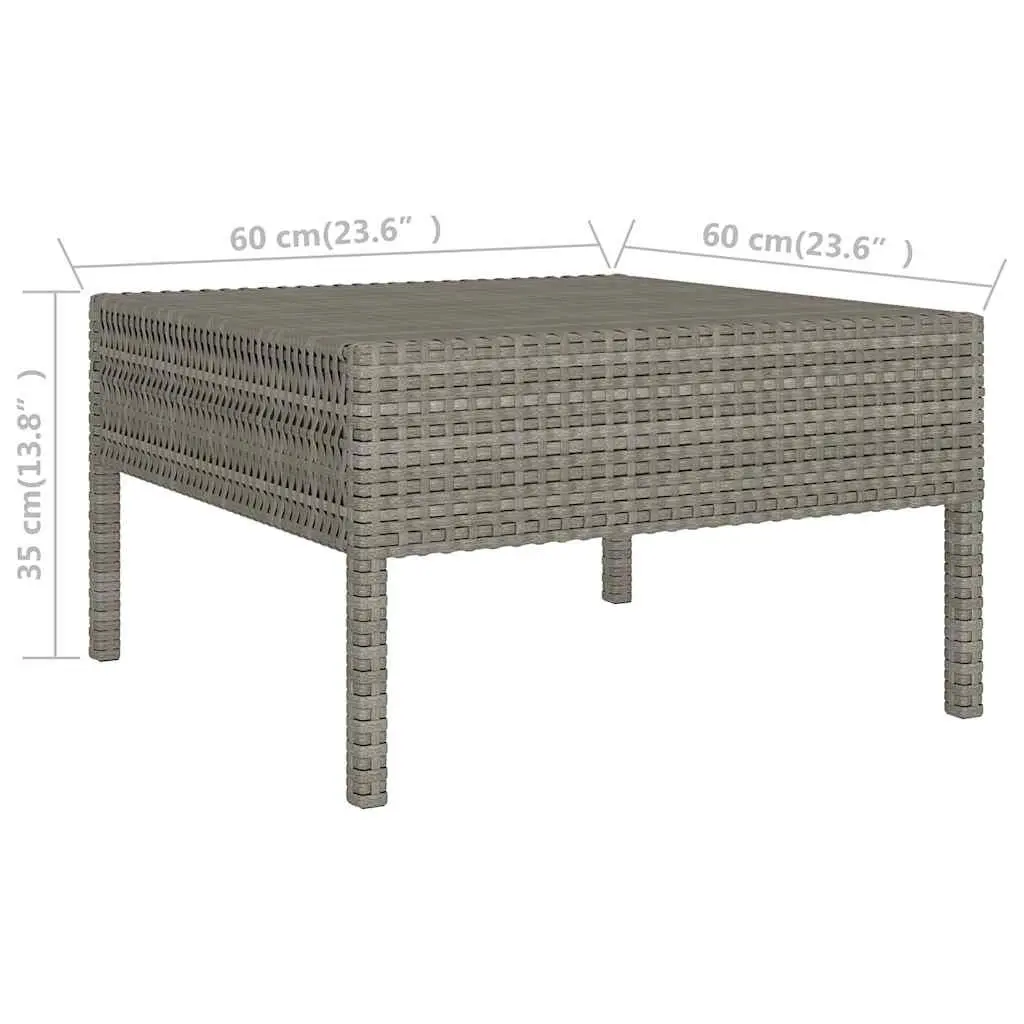 Patio Furniture Set 6 Piece Grey Rattan Lounge for Outdoor Relaxation with Cushions