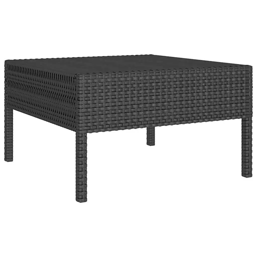 Garden Lounge Set 6 Piece Poly Rattan Outdoor Patio Furniture Black with