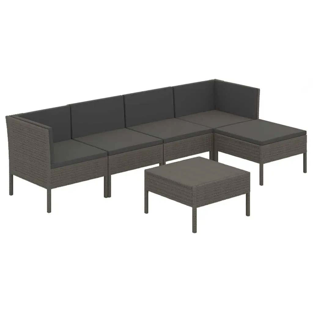 Garden Lounge Set Outdoor Furniture 6 Piece Grey with Cushions