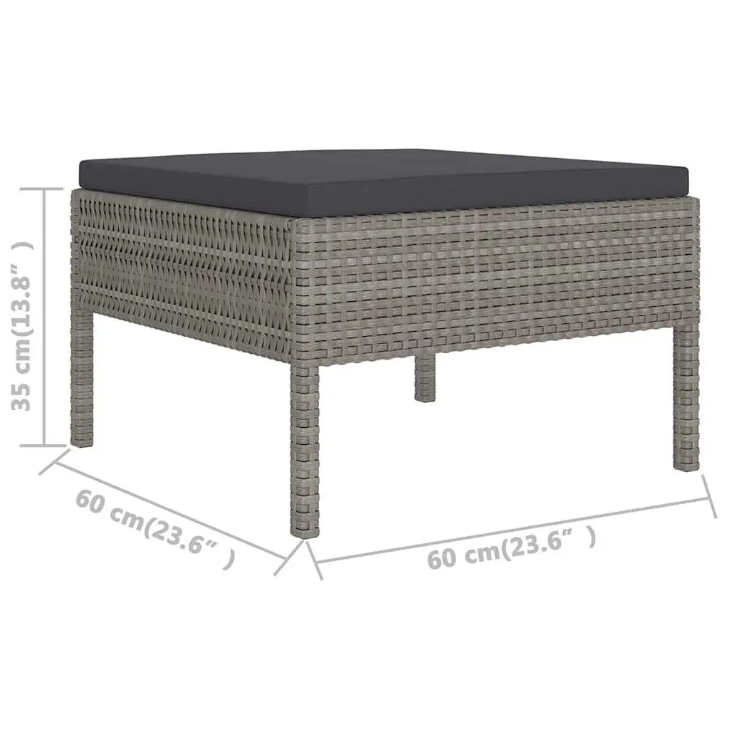 Garden Lounge Set Outdoor Furniture 6 Piece Grey with Cushions