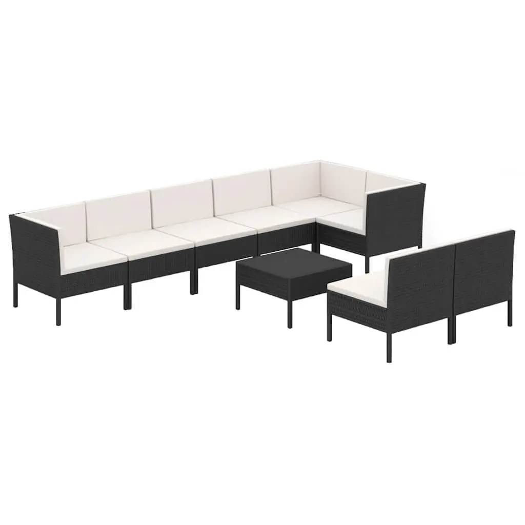 9-Piece Outdoor Lounge Set in Black
