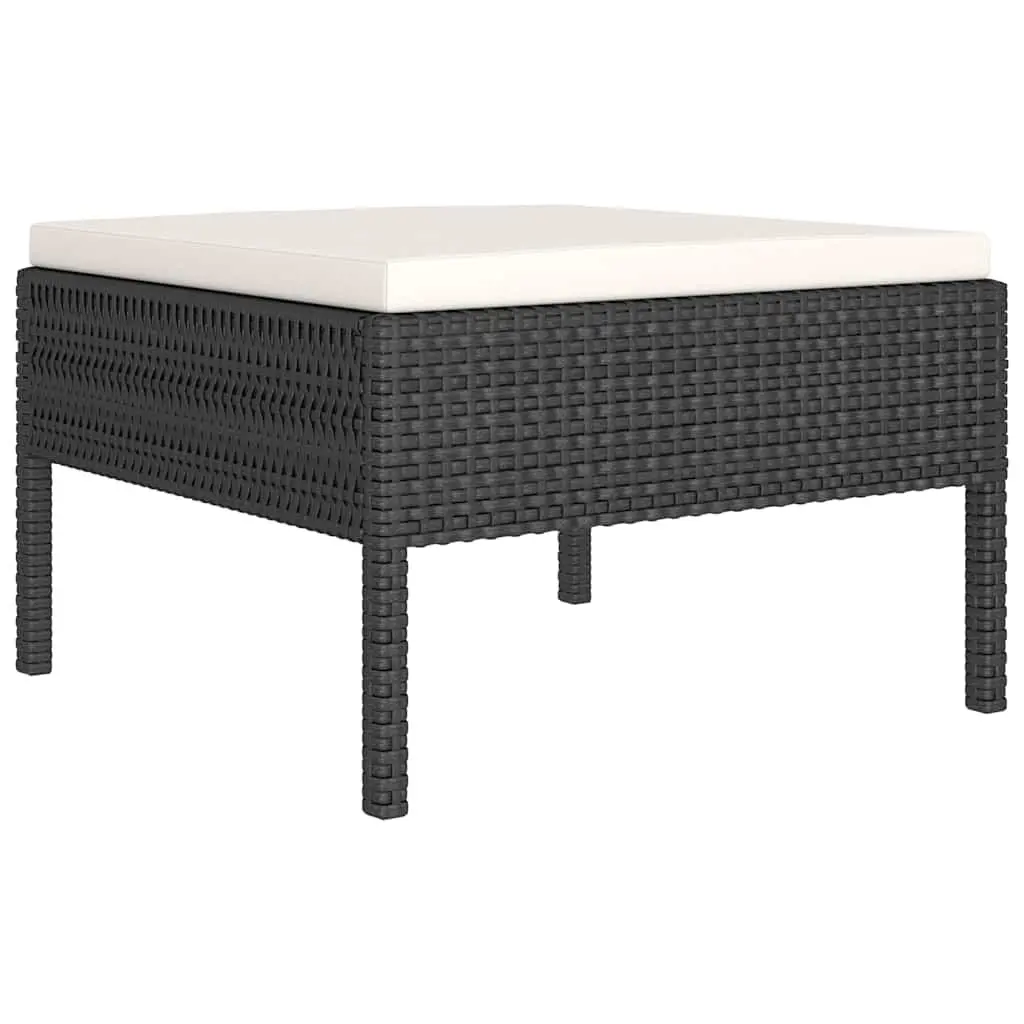 Garden Lounge Set Outdoor Patio Furniture 9 Piece Black Poly Rattan