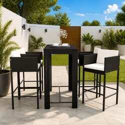 Specifications of 5-Piece Garden Bar Set in Black