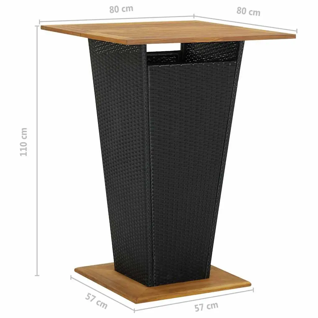 5 Piece Garden Bar Set Outdoor Patio Size Black
