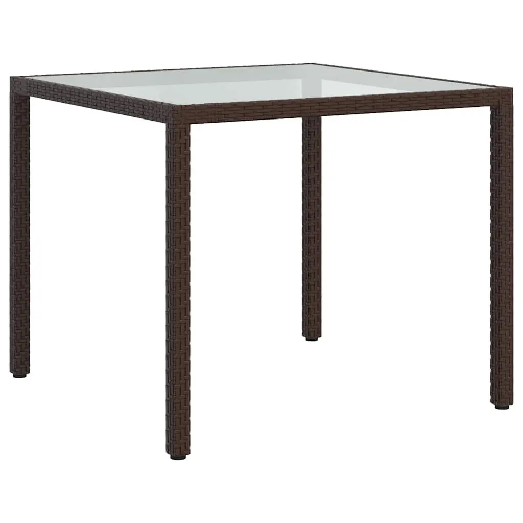 3 Piece Outdoor Dining Set for Garden Patio Brown Rattan Furniture Table Chairs