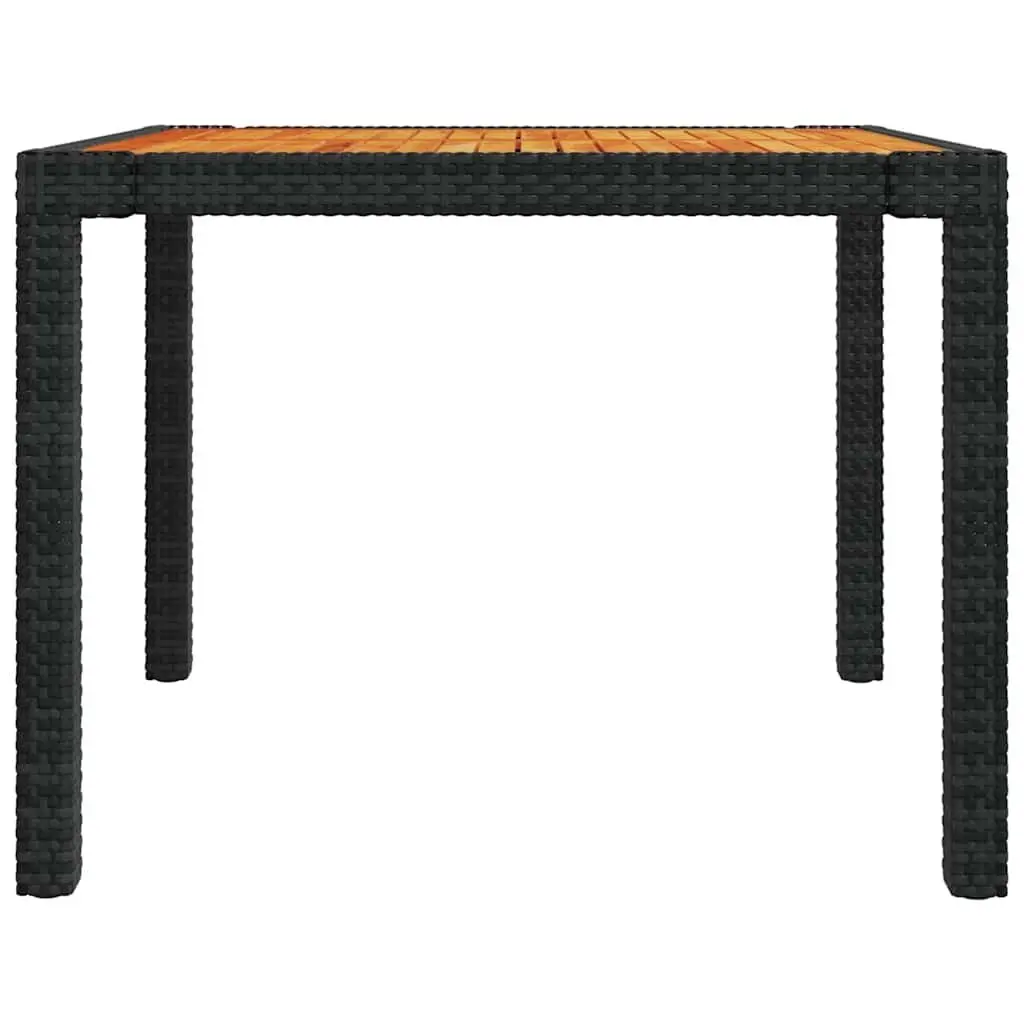 Outdoor Dining Set for Garden Patio 3 Piece Black Poly Rattan with Cushions
