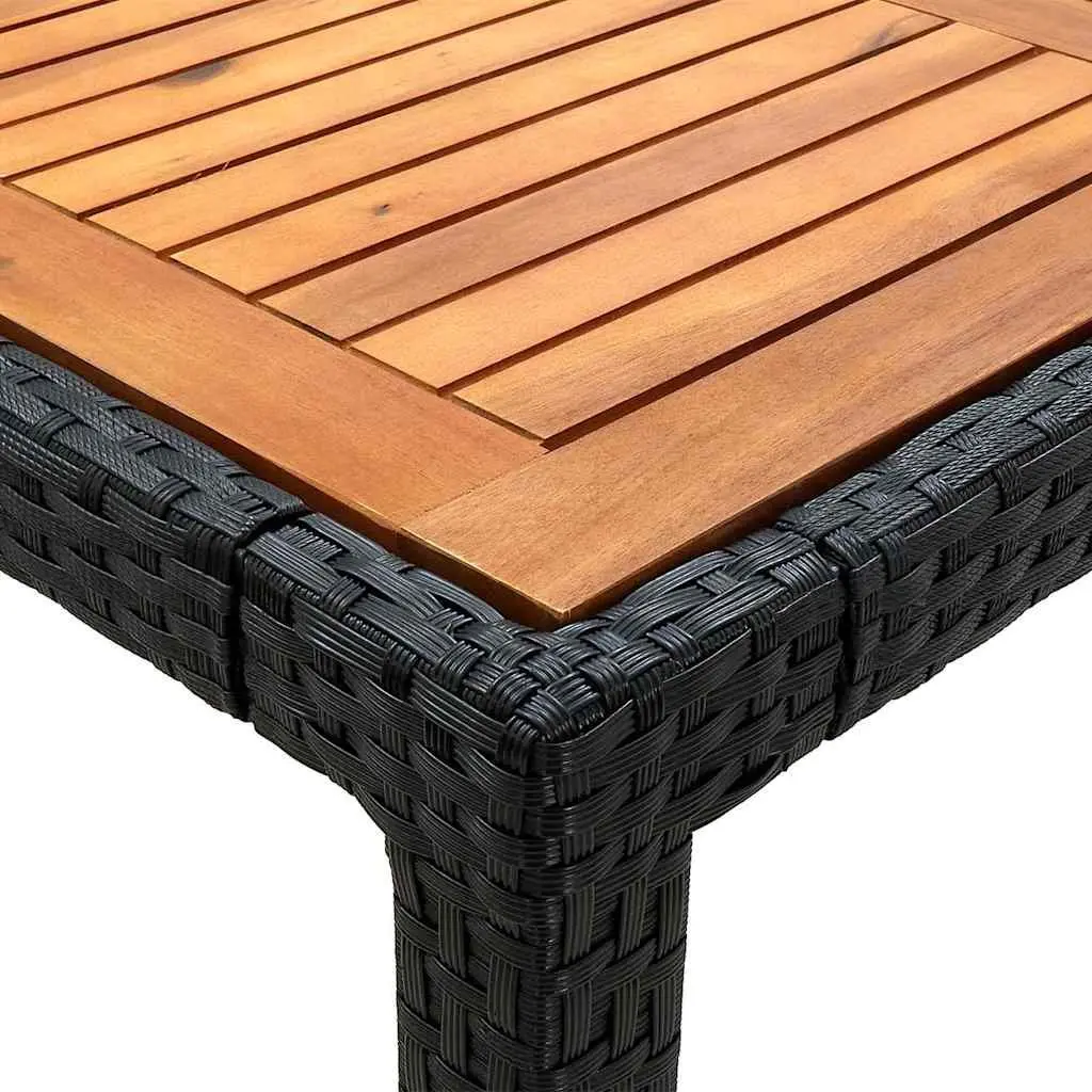 Outdoor Dining Set Garden Furniture 9 Piece Black Poly Rattan with Cushions