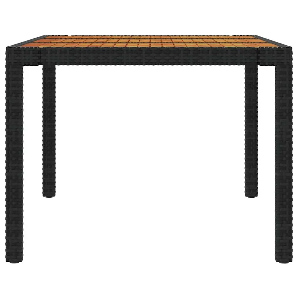 Outdoor Dining Set Garden Furniture 9 Piece Black Poly Rattan with Cushions