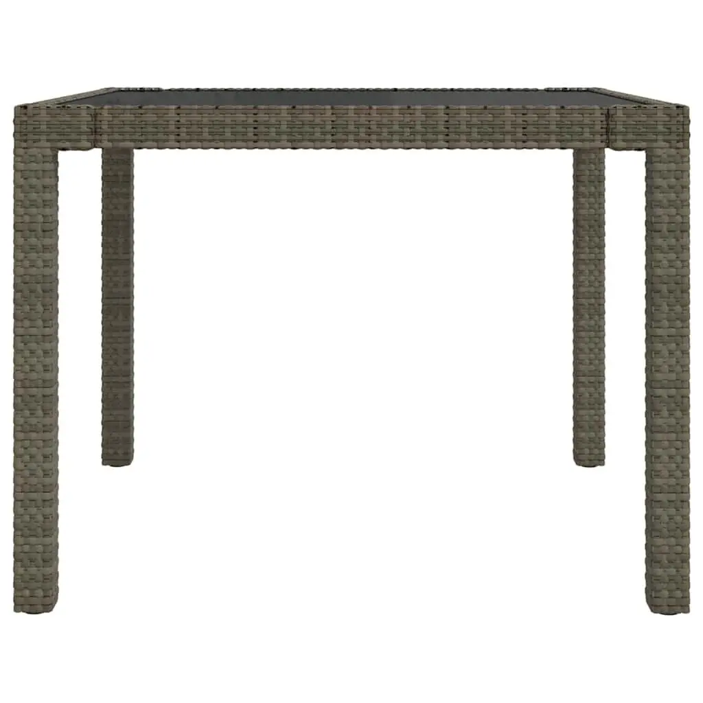 Outdoor Dining Set Garden Patio 3 Piece Grey Poly Rattan Furniture with Cushions