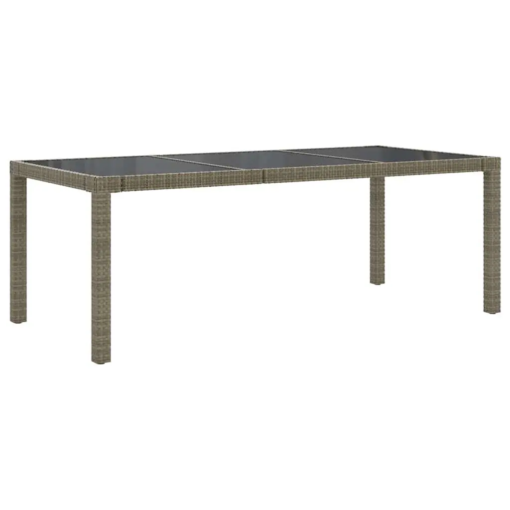 Outdoor Dining Set Garden Patio 7 Piece Grey Poly Rattan with Cushions