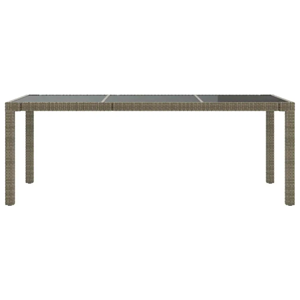 Outdoor Dining Set Garden Patio 7 Piece Grey Poly Rattan with Cushions