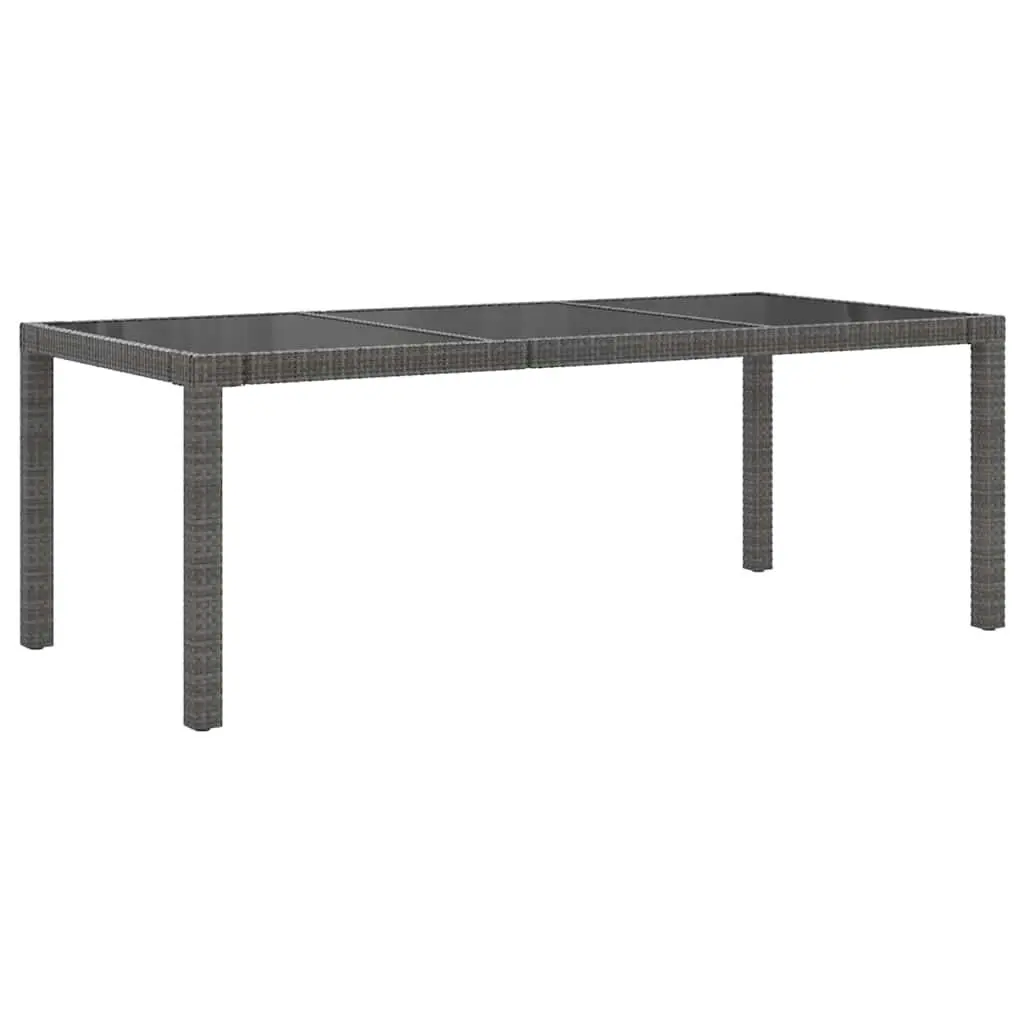 9 Piece Garden Furniture Set for Outdoor Dining Grey Poly Rattan with Cushions Steel Frame