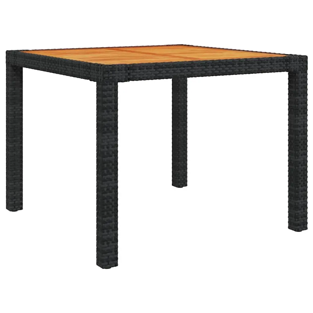 Outdoor Dining Set for Patio 3 Piece Black Poly Rattan Furniture with Cushions