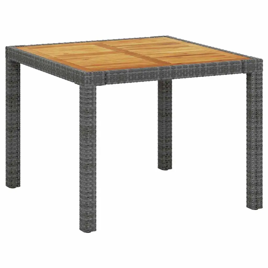 Outdoor Dining Set Garden Patio 3 Piece Grey Poly Rattan Furniture with Cushions