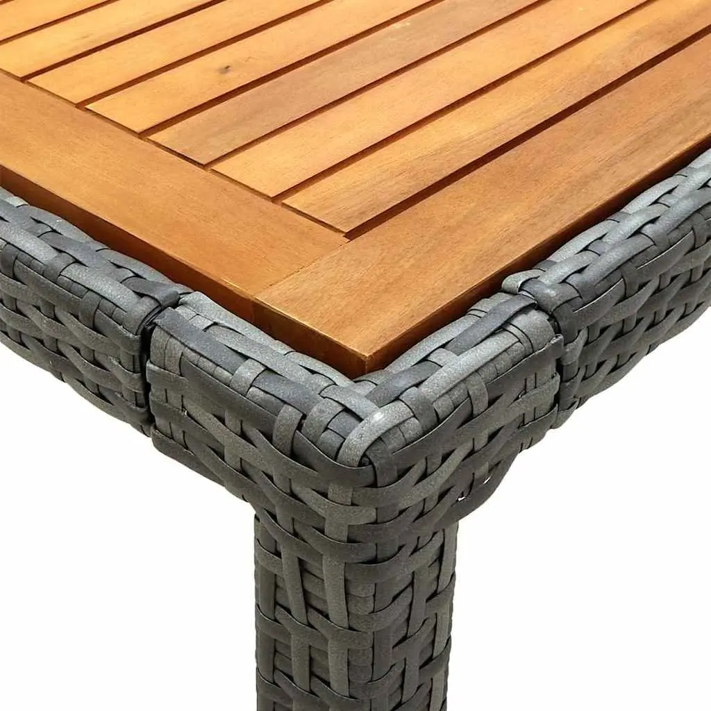 Outdoor Dining Set Garden Patio 3 Piece Grey Poly Rattan Furniture with Cushions