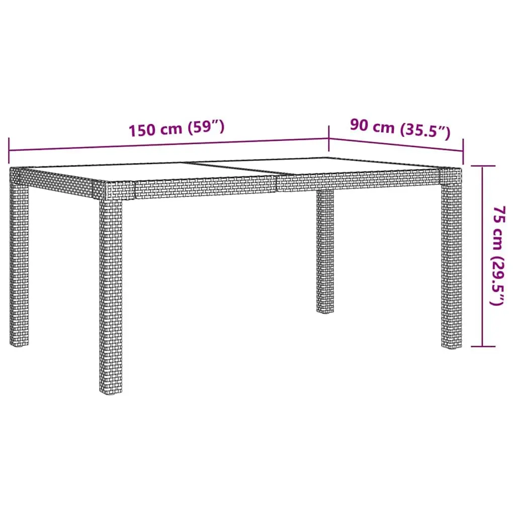 7 Piece Outdoor Dining Set Black Poly Rattan Garden Furniture Table Chairs