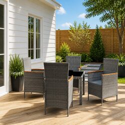 Specifications of 5-Piece Outdoor Dining Set in Grey