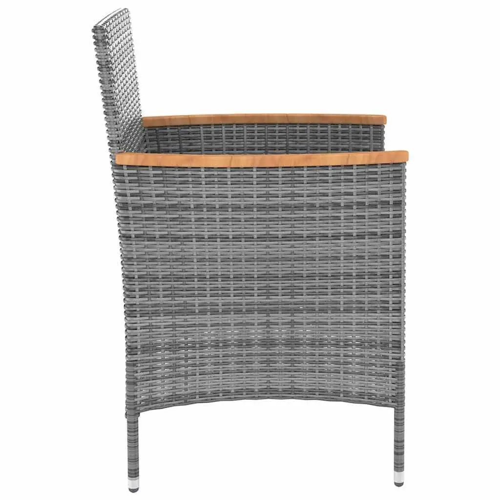 Outdoor Dining Set 5 Piece Garden Patio Furniture Steel Frame Grey Cushions