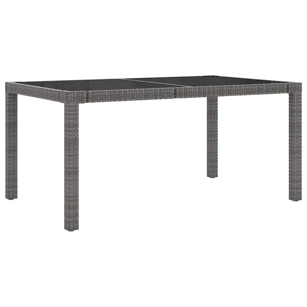 Outdoor Dining Set 7 Piece Garden Furniture Grey Poly Rattan for Patio