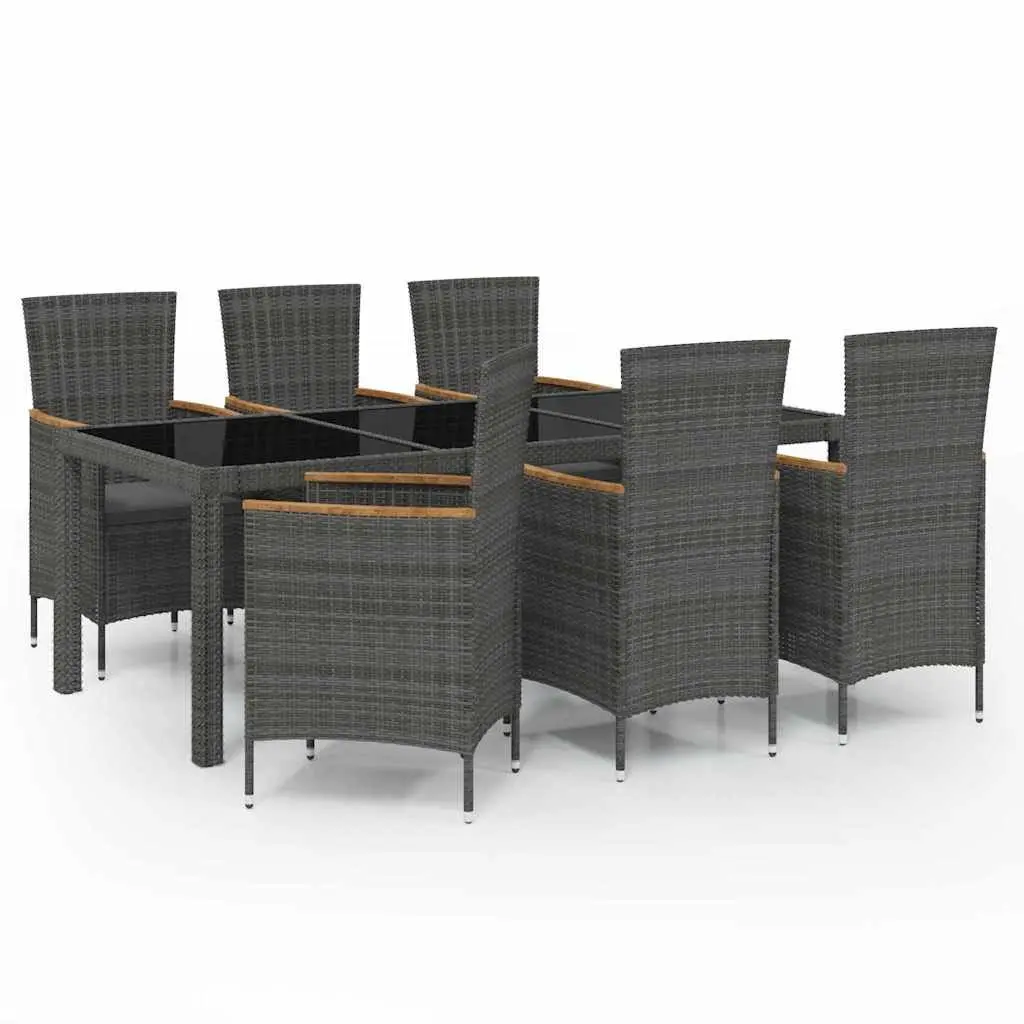 Outdoor Dining Set Garden Patio 7 Piece Grey