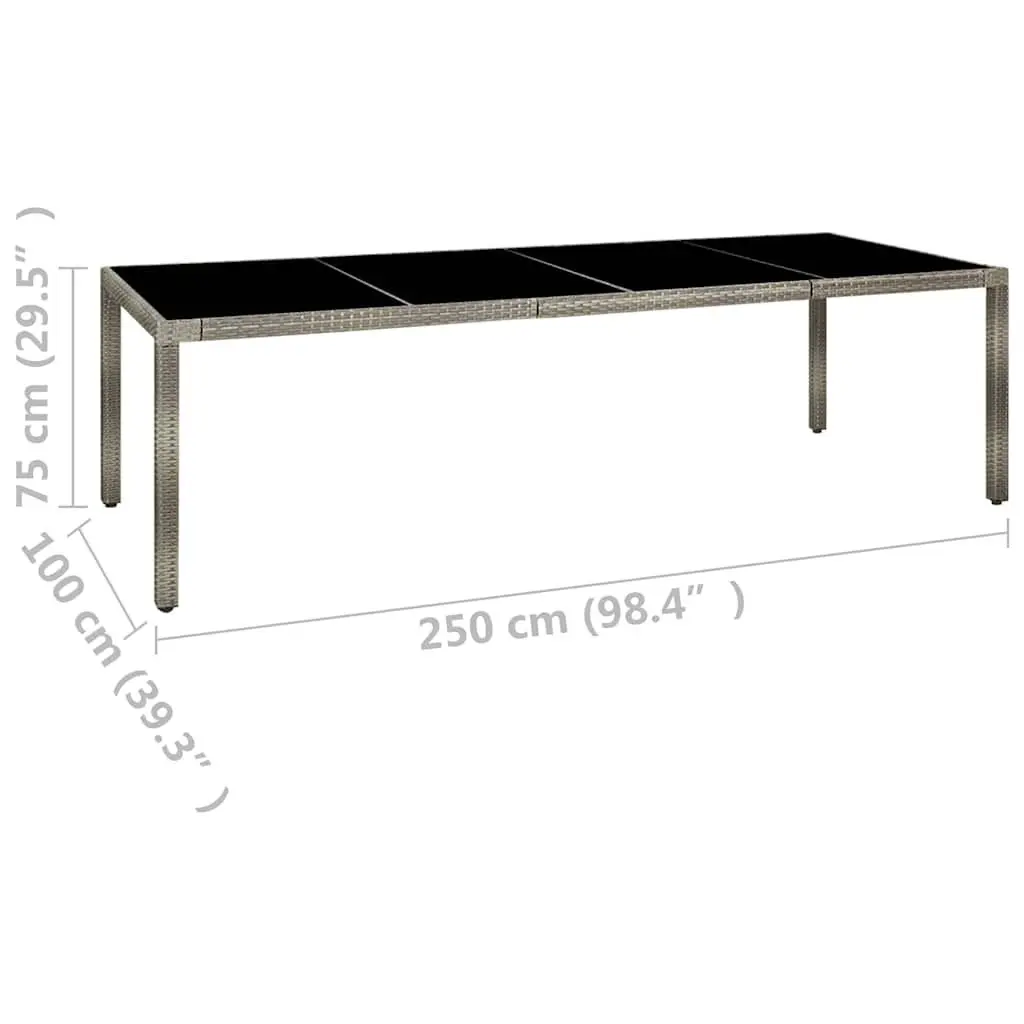 Outdoor Dining Set Garden 9 Piece Grey PE Rattan Steel Frame