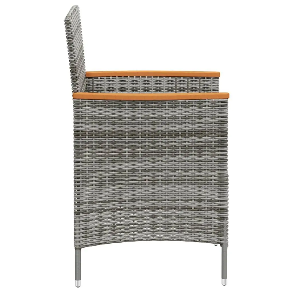 Outdoor Dining Set Garden Furniture 11 Piece Poly Rattan Grey Cushions Steel
