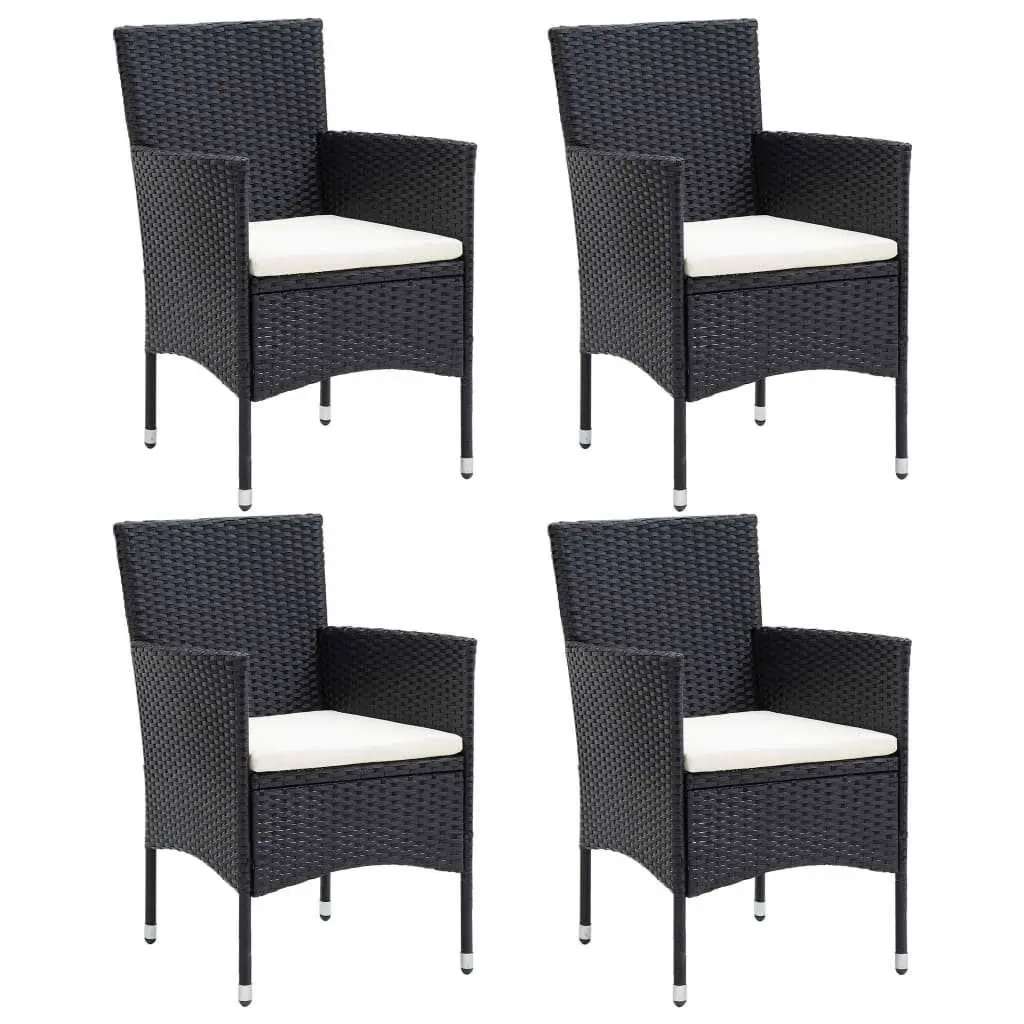 5 Piece Garden Dining Set Outdoor Patio Furniture Black
