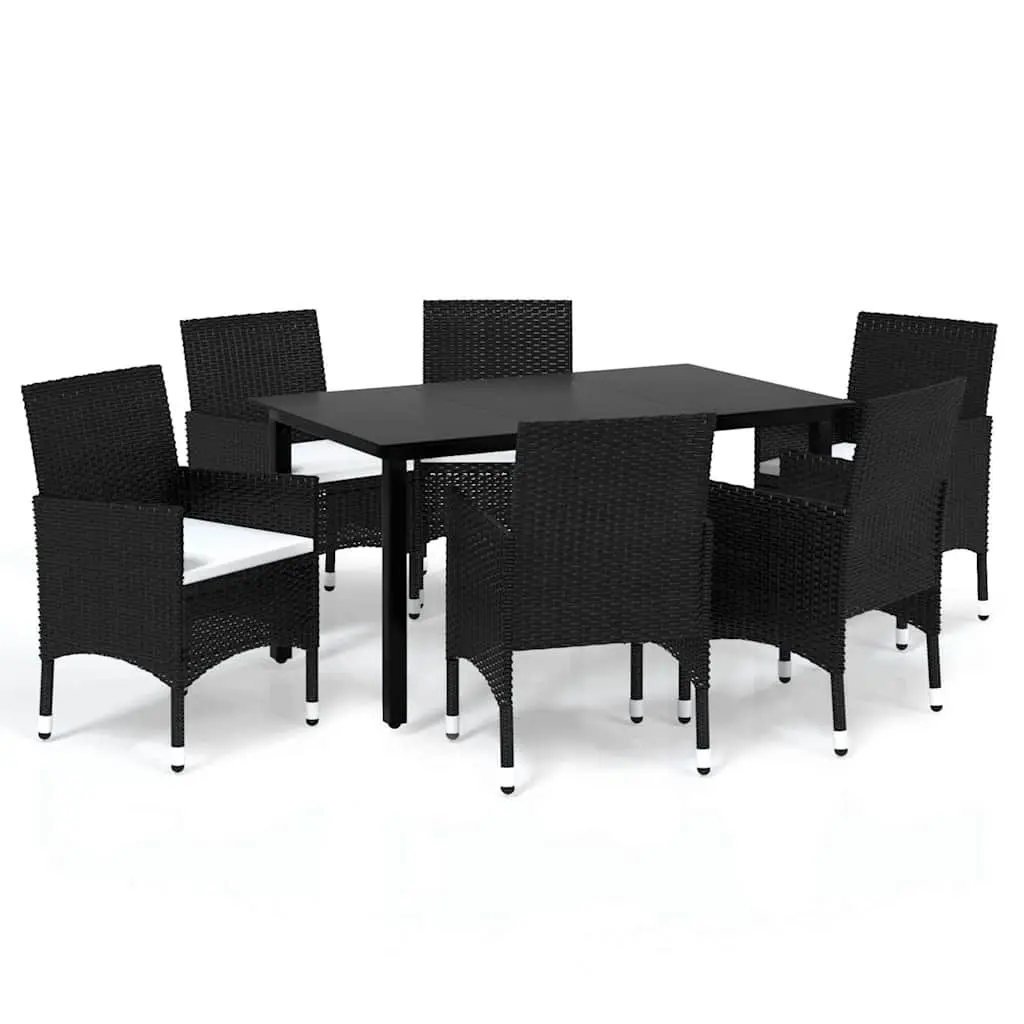 7 Piece Outdoor Dining Set Garden Patio Furniture Poly Rattan Chairs Table