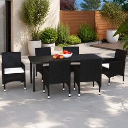 Specifications of 7 Piece Black Garden Dining Set