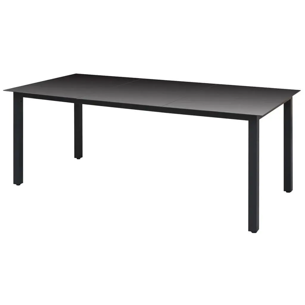 9PieceGreyPatioDiningSetOutdoorFurnitureWithCushionedChairsAndGlassTabletop