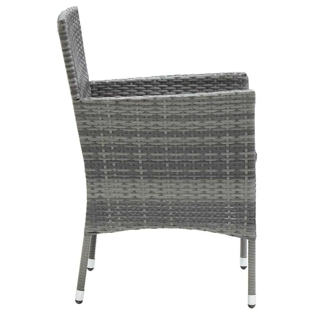 9PieceGreyPatioDiningSetOutdoorFurnitureWithCushionedChairsAndGlassTabletop