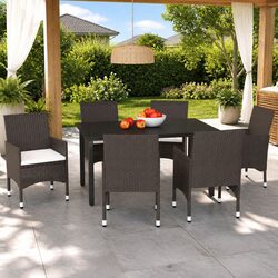 7-Piece Garden Dining Set: Steel and Aluminium Frame