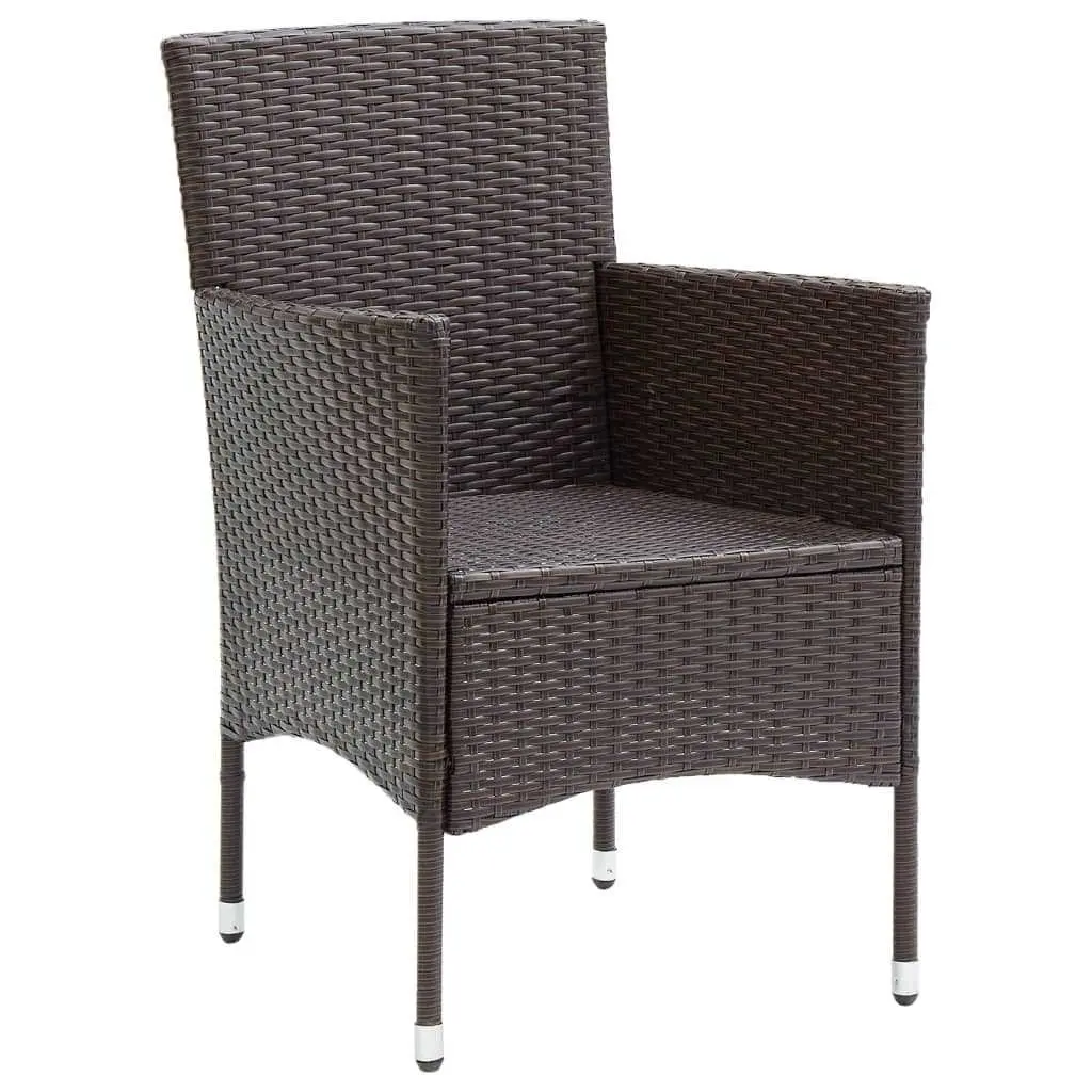 Garden Dining Set 9 Piece Outdoor Patio Furniture PE Rattan Brown with Cushions