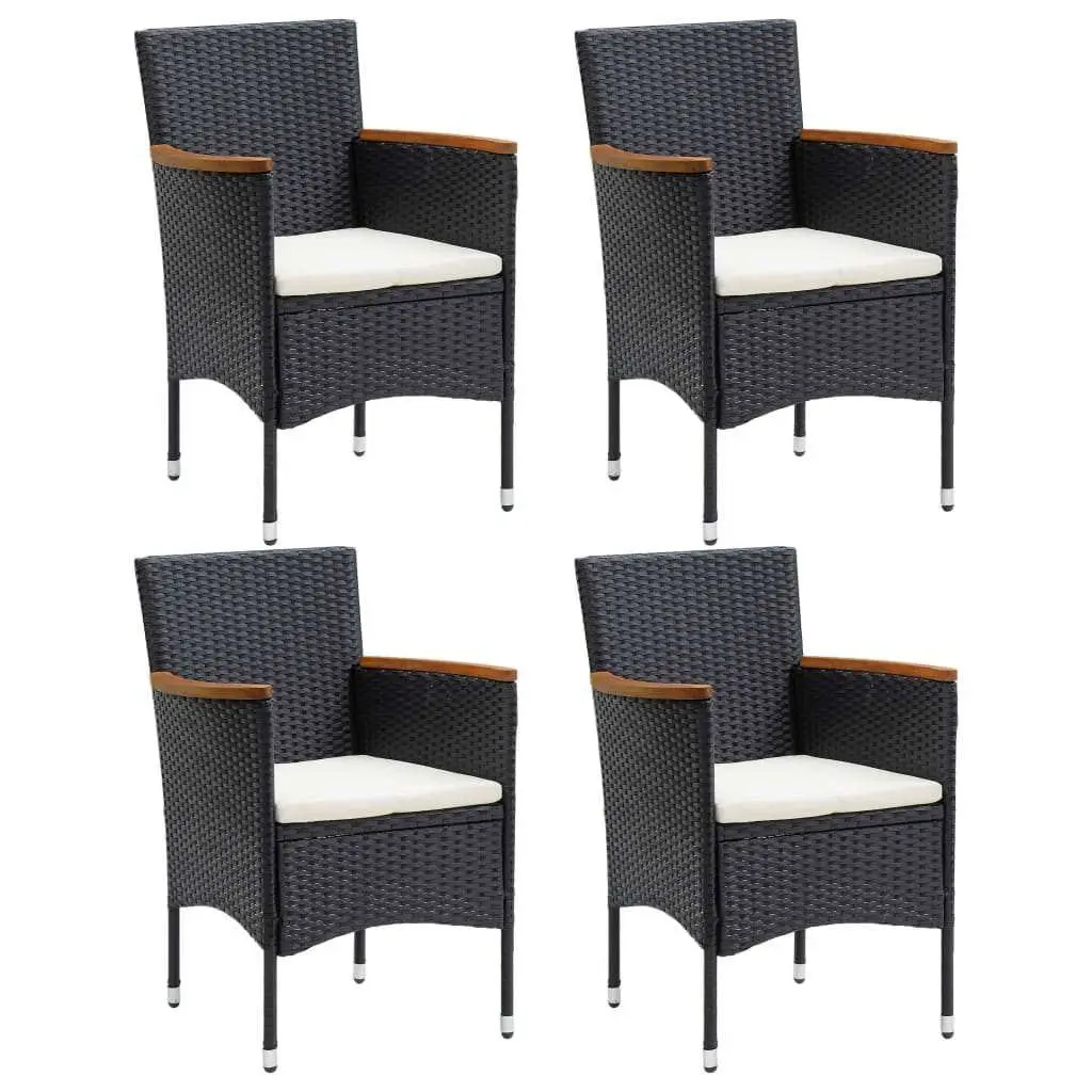 5 Piece Garden Dining Set Outdoor Patio Furniture Cushions Poly Rattan