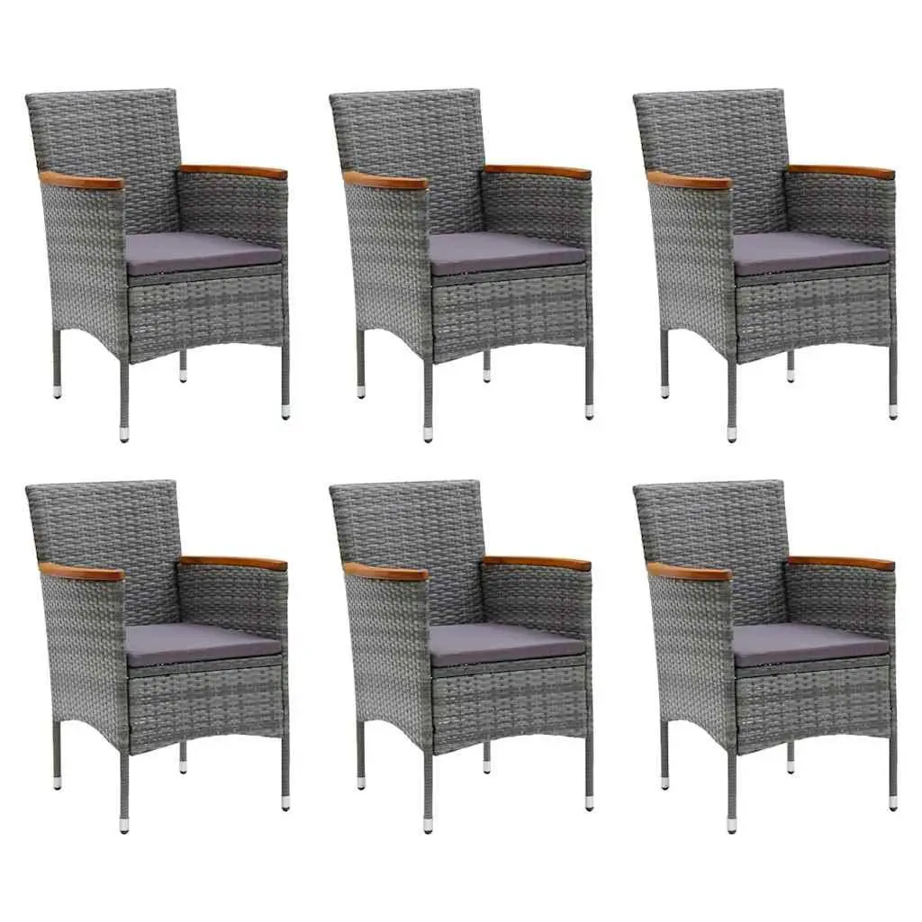 Garden Dining Set 7 Piece Outdoor Patio Furniture with Cushions Grey