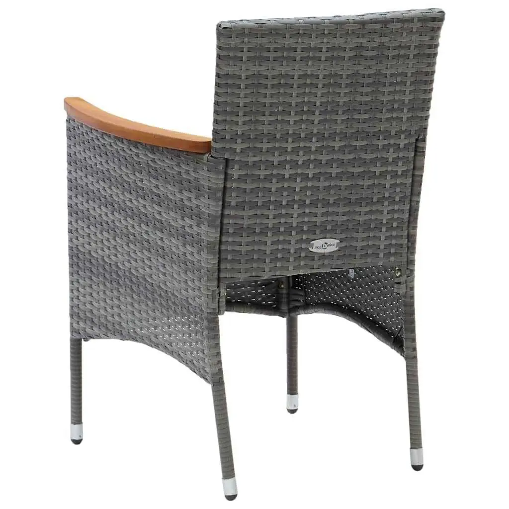 Garden Dining Set 7 Piece Outdoor Patio Furniture with Cushions Grey