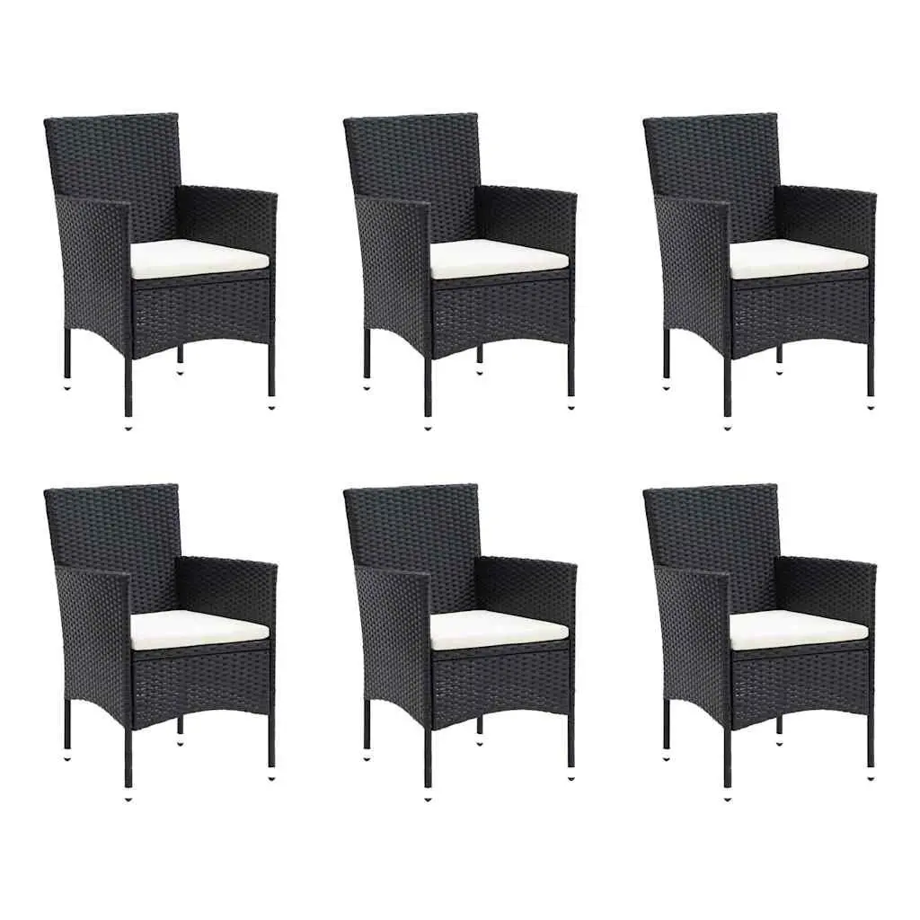 7 Piece Black Outdoor Dining Set