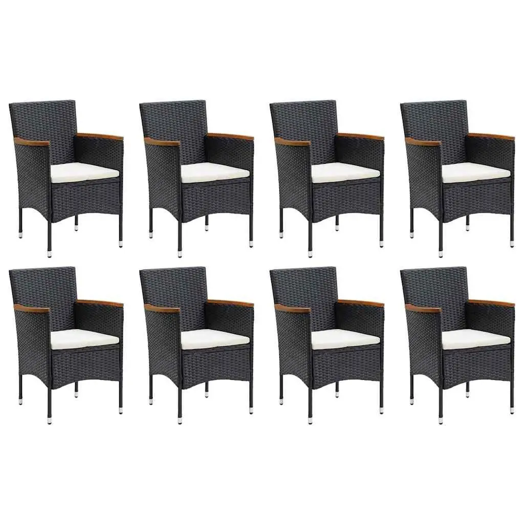 9 Piece Garden Dining Set in Black