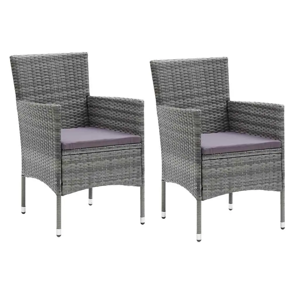 Garden Dining Set 3 Piece Outdoor Furniture with Cushions Patio Table Chairs