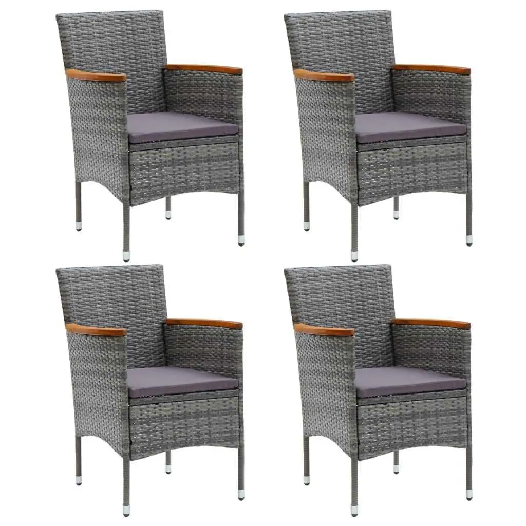 Garden Dining Set Outdoor Patio Furniture 5 Piece Grey Cushions Table